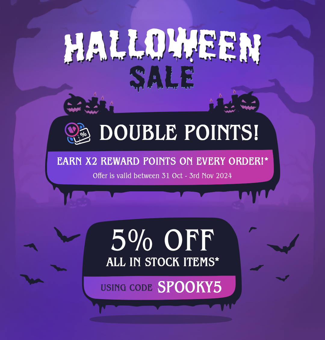 The Card Vault Halloween Sale banner.